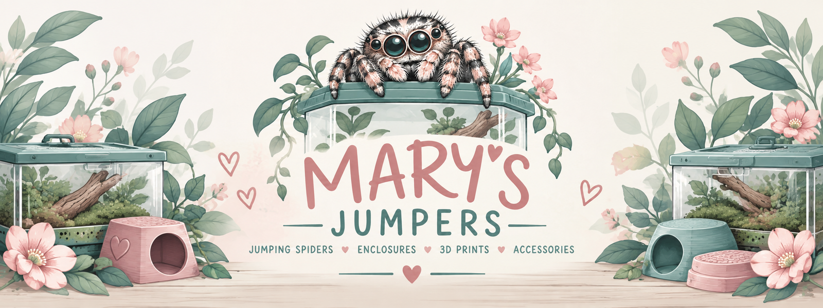 Mary's Jumpers, jumping spiders in Florida, enclosures and accessories.